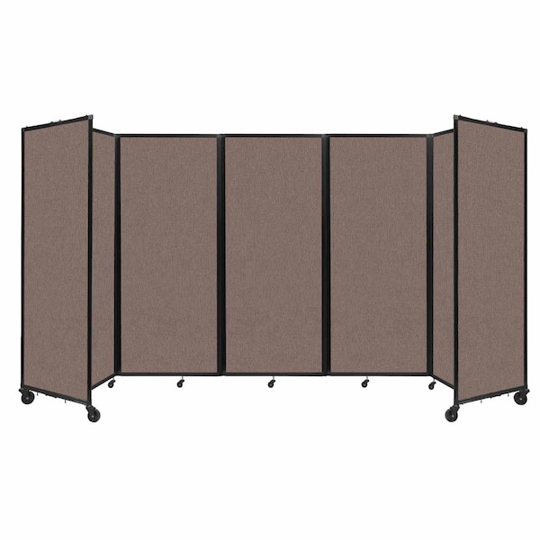 Versare Room Divider 360 Folding Portable Partition 14' x 6'10" Latte Fabric 1182513 - main